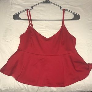 Red Flared Crop top